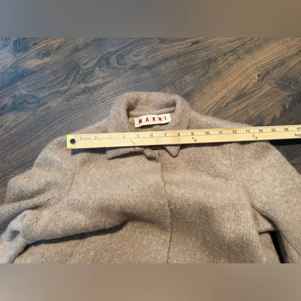 Marni Kids Mohair-Blend Cocoon Coat Camel 8Y